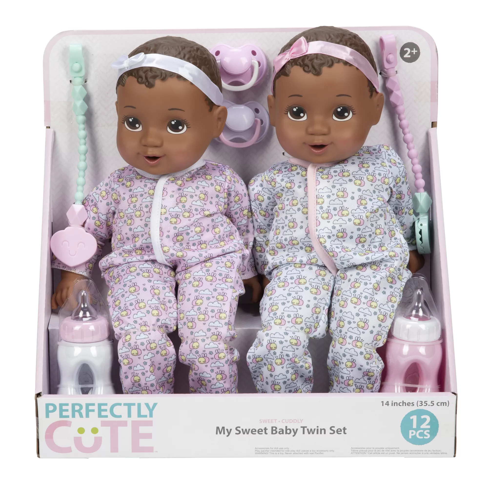 Perfectly Cute® Dolls & Accessories<14-Inch My Sweet Baby Twins Twin Girl Dolls Dark Brunette With Brown Eyes