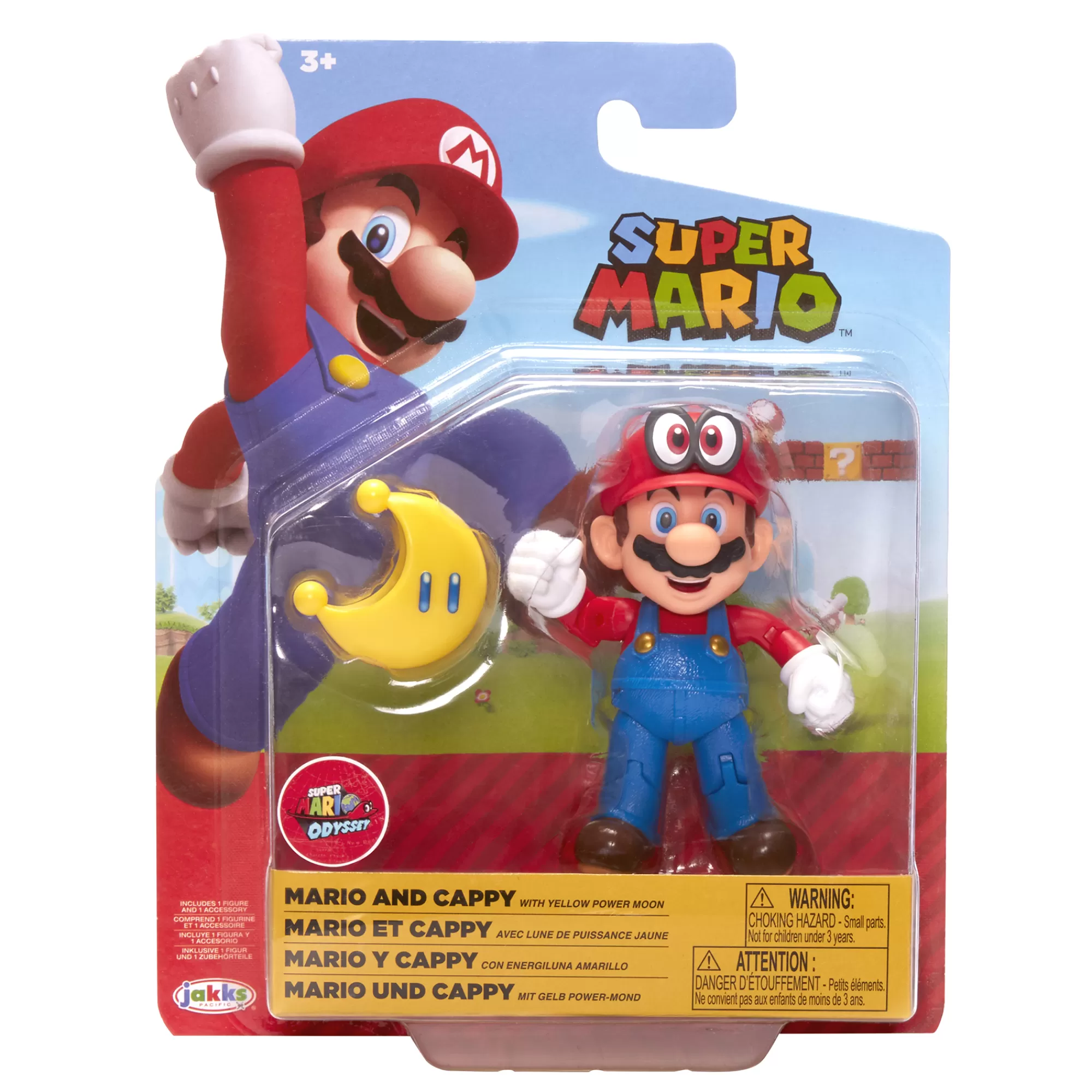 Super Mario™ Toy Figures<Mario And Cappy With Yellow Power Moon 4-Inch Articulated Figure