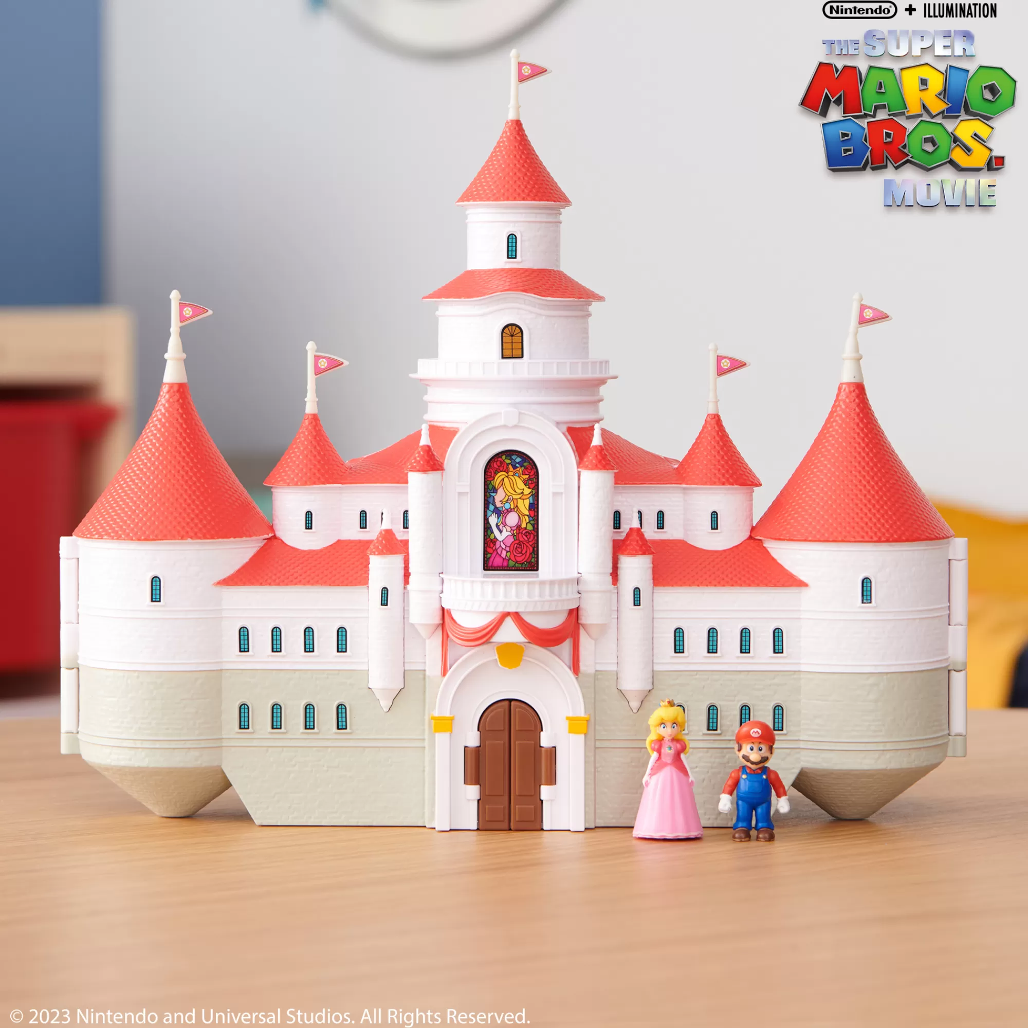The Super Mario Bros. Movie Playsets & Accessories<Mushroom Kingdom Castle Playset With Mini 1.25-Inch Mario And Princess Peach Figures