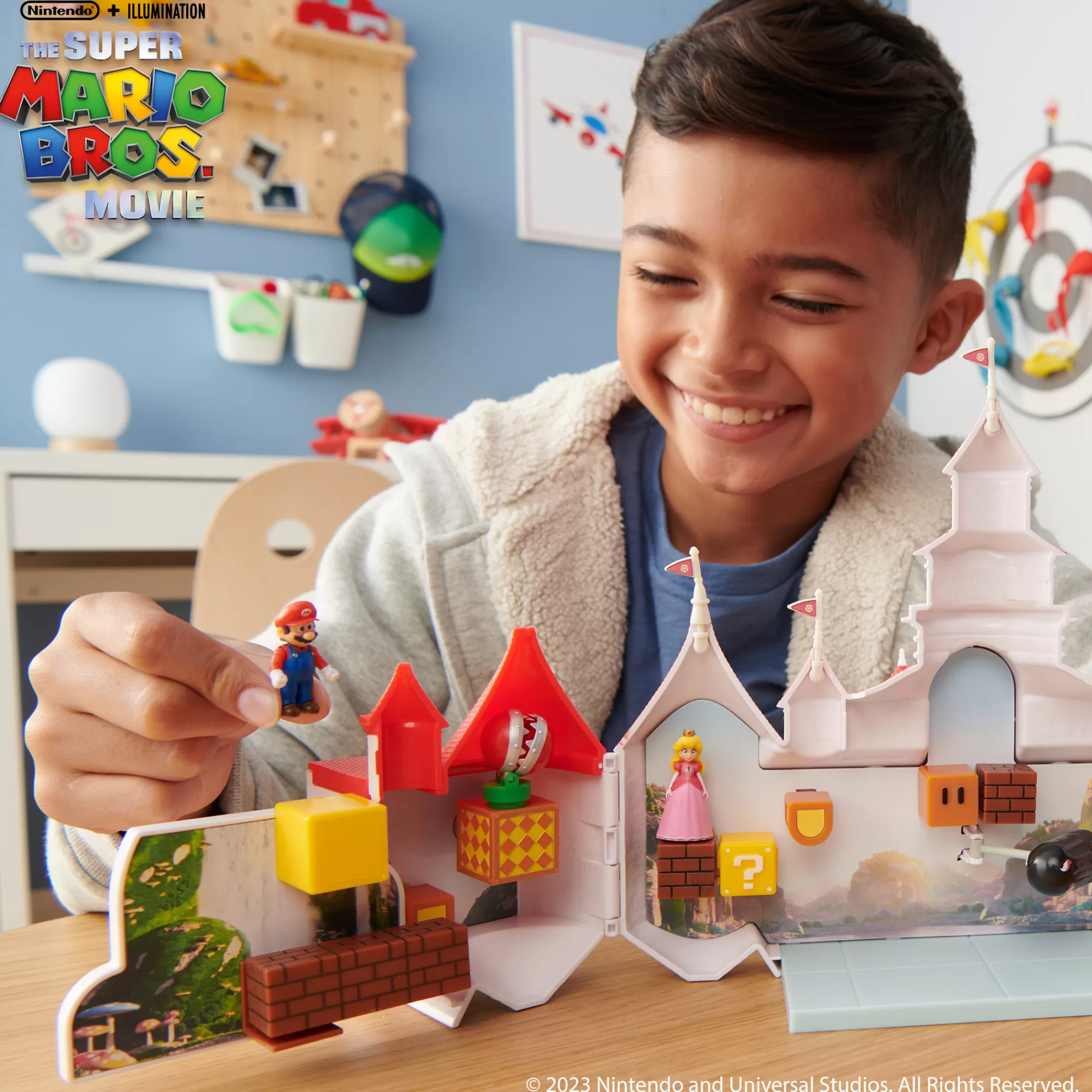 The Super Mario Bros. Movie Playsets & Accessories<Mushroom Kingdom Castle Playset With Mini 1.25-Inch Mario And Princess Peach Figures