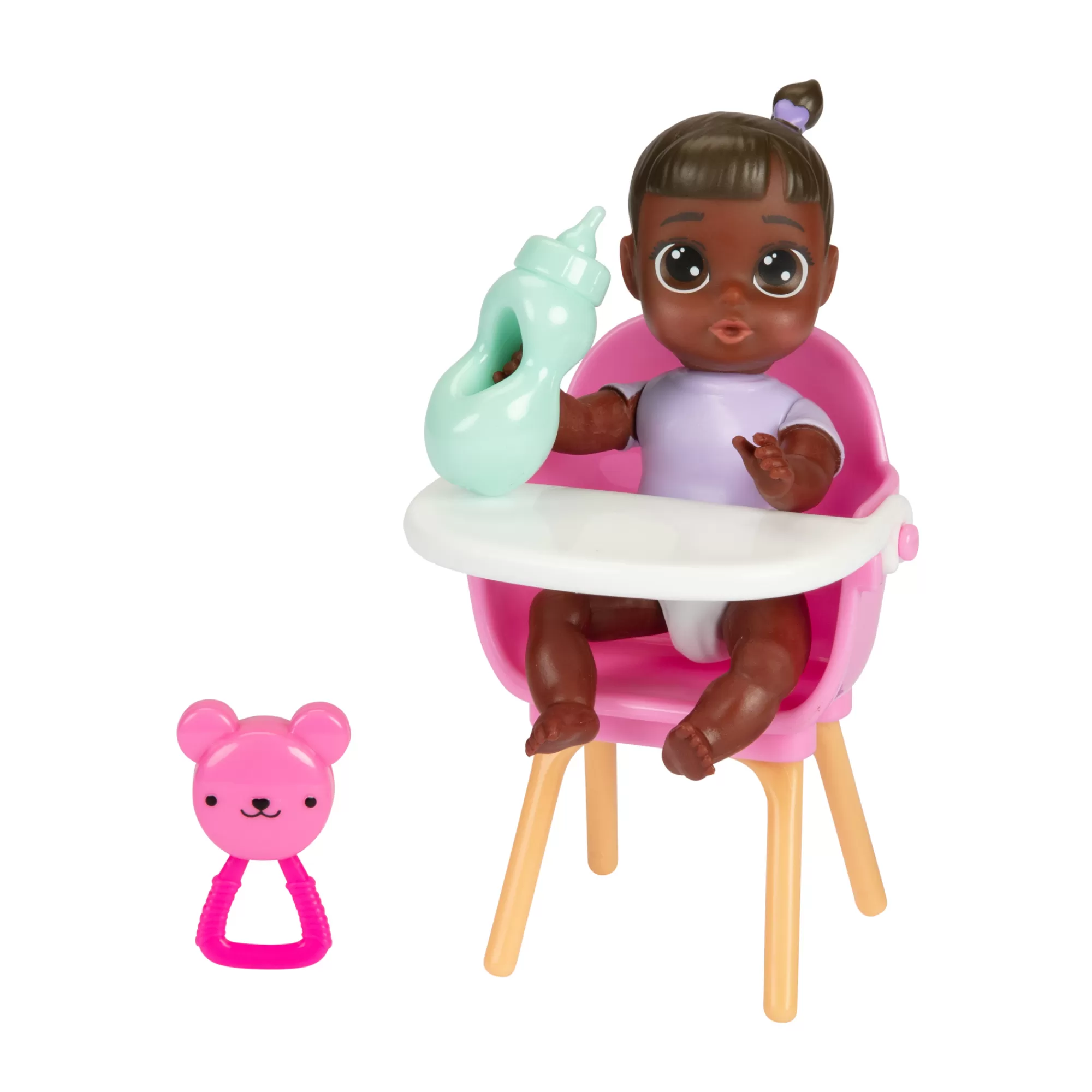 Perfectly Cute® Dolls & Accessories<My Lil Babies 4-Inch Dark Brown Ponytail Brown Eyes Doll