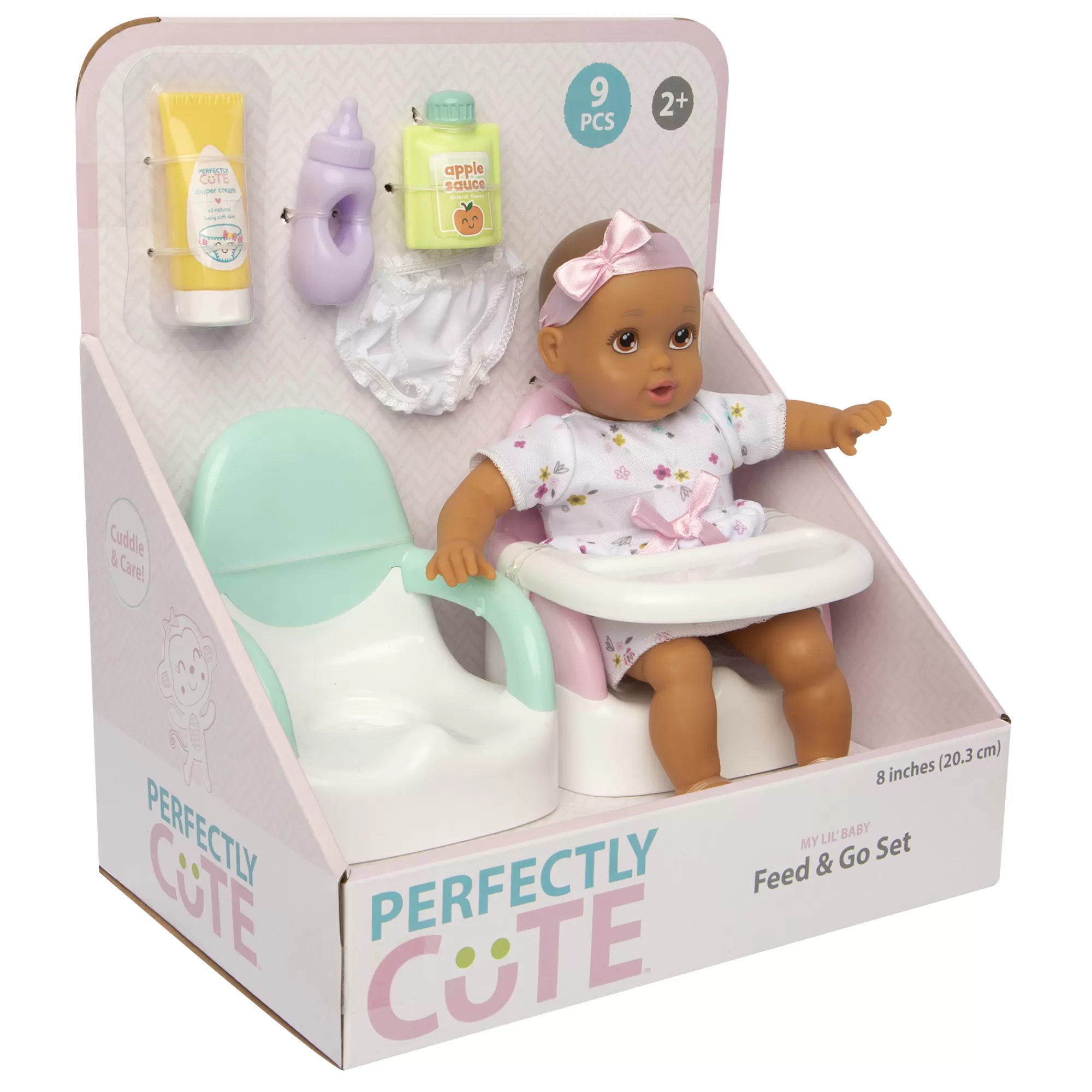 Perfectly Cute® Dolls & Accessories<My Lil' Baby Feed & Go Playset 8-Inch Doll Brunette With Brown Eyes