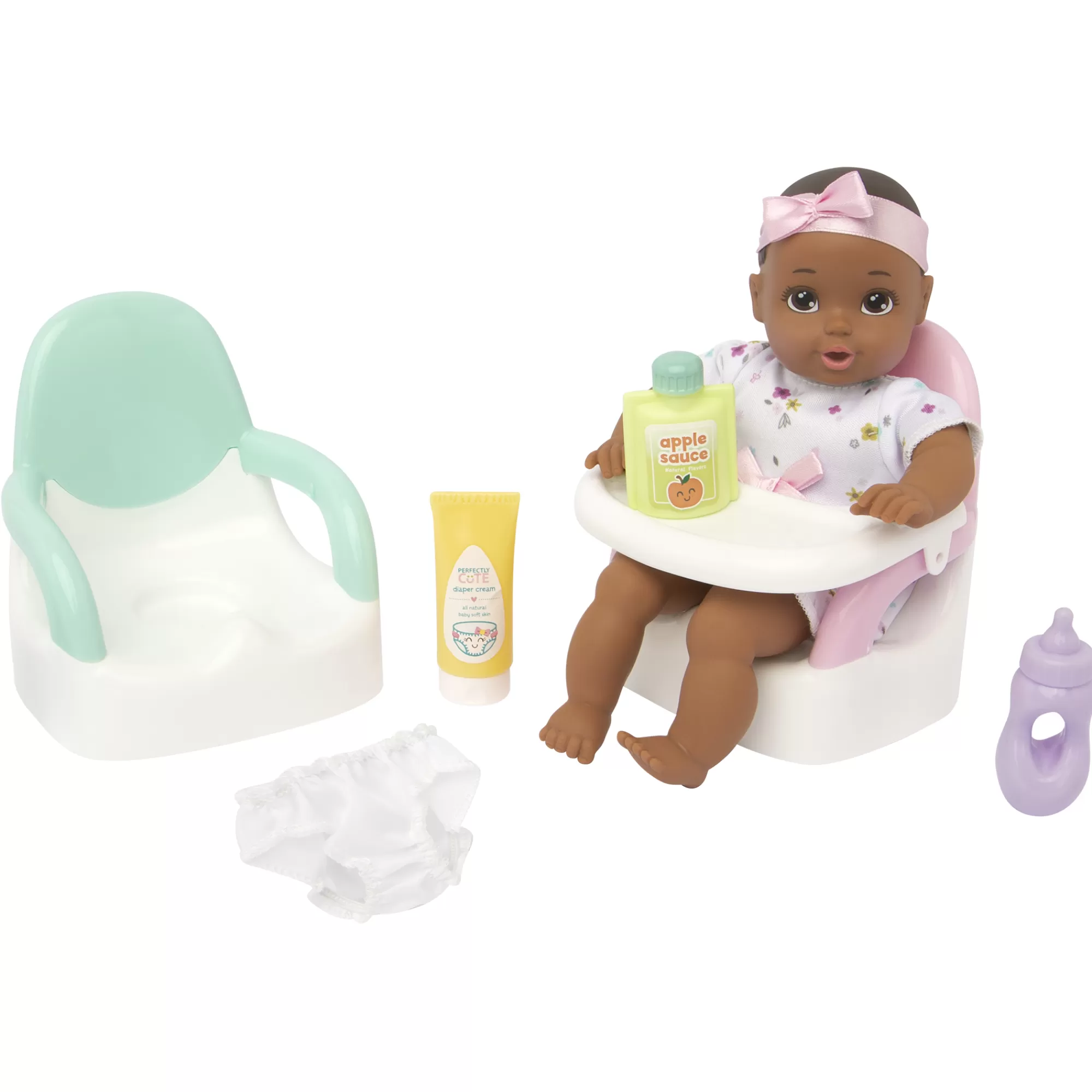Perfectly Cute® Dolls & Accessories<My Lil' Baby Feed & Go Playset 8-Inch Doll Dark Brunette With Brown Eyes