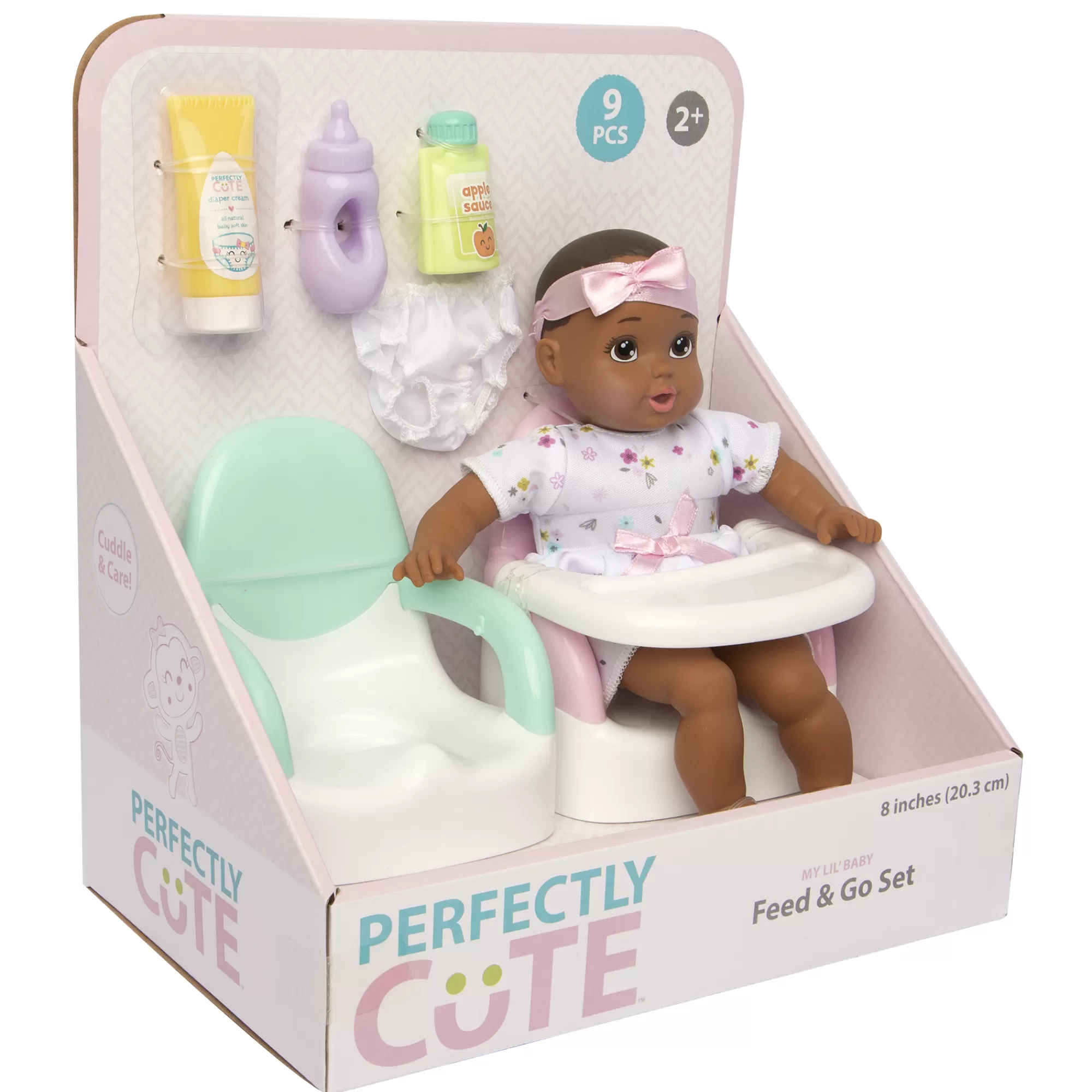 Perfectly Cute® Dolls & Accessories<My Lil' Baby Feed & Go Playset 8-Inch Doll Dark Brunette With Brown Eyes